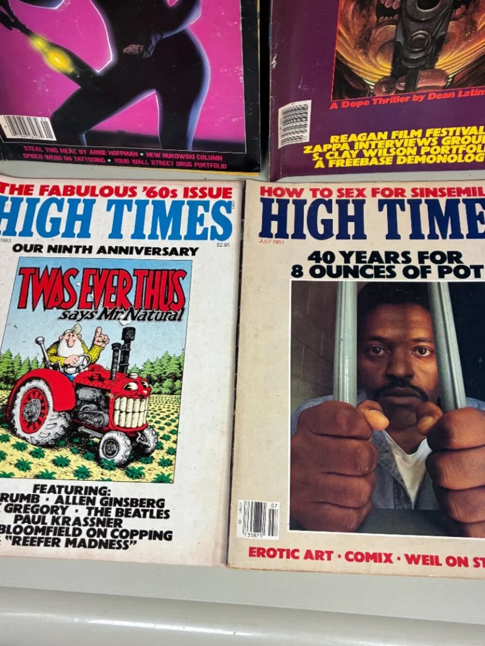 Vintage High Times Magazine Lot of (8) 1983 Retro Cannabis Counterculture Issues